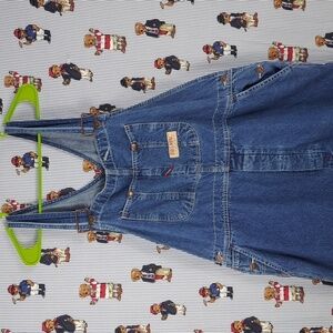 Vintage BIG MAC Square Bak bib carpenter wide leg denim workwear overalls 44-30